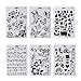 6 PCS Wood Burning Stencils, Pyrography Plastic Templates Set for Wood Burning/Carving with Letters Number Alphabet & Various Pattern + Carrying Bag (Wood Burning Stencil)