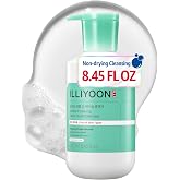 Illiyoon Gentle Deep Facial Cleanser | Low pH Gel-to-Foam Face Wash for Sensitive Skin, Hydrating Gel Cleanser &amp; Daily Makeup Remover, Korean Skincare, 8.45 fl.oz.