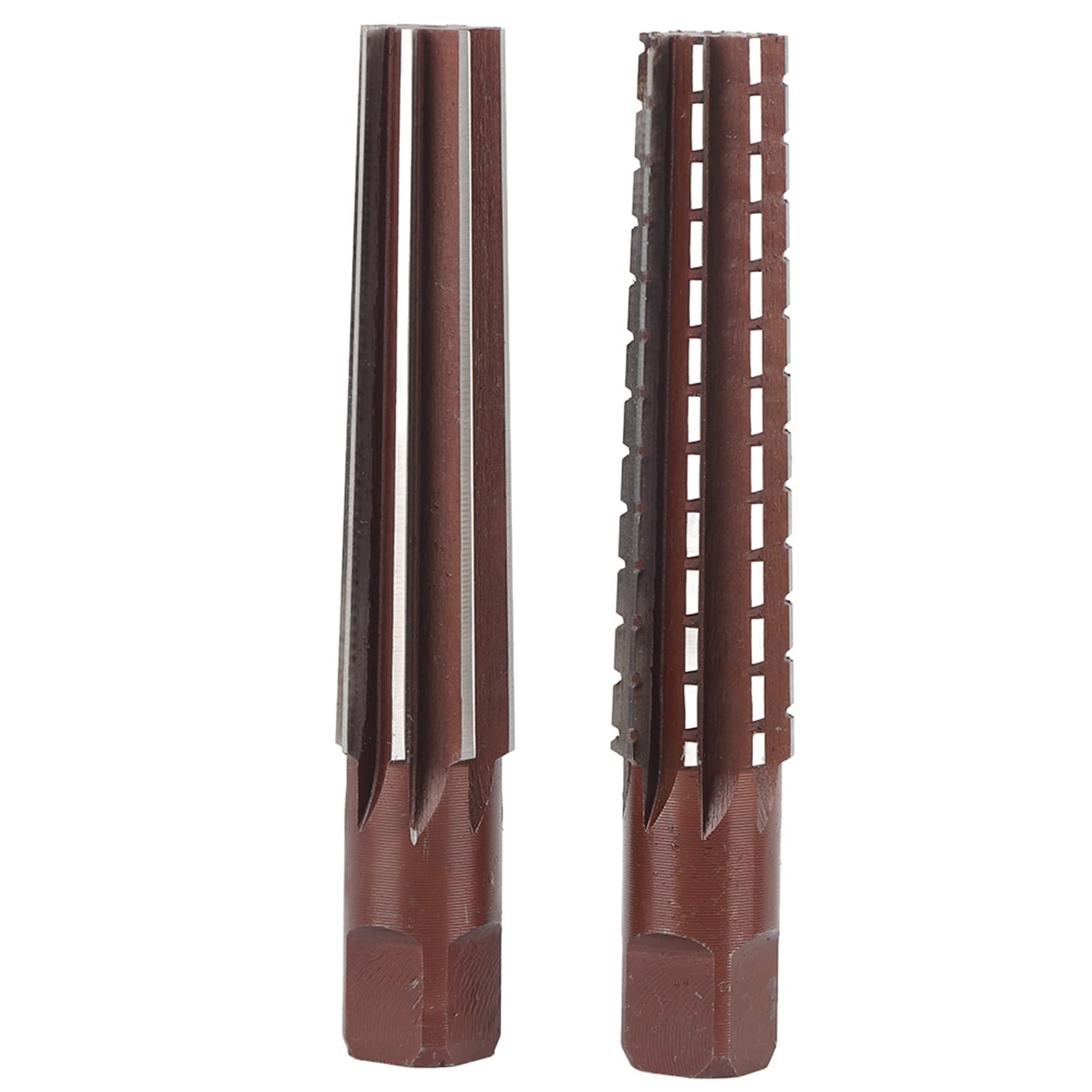 Taper Reamer Set, 2PCS Rough + Fine Morse Taper Reamer, High Carbon Steel Chucking Reamer Cutter Tool Straight Shank Hand Reamer(MT4#)