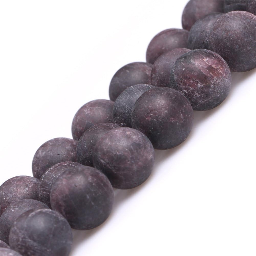 Round Natural Frosted Matt Antiqued Red Garnet Stone Beads for Jewellery Making 15'' (12mm) - Image 3