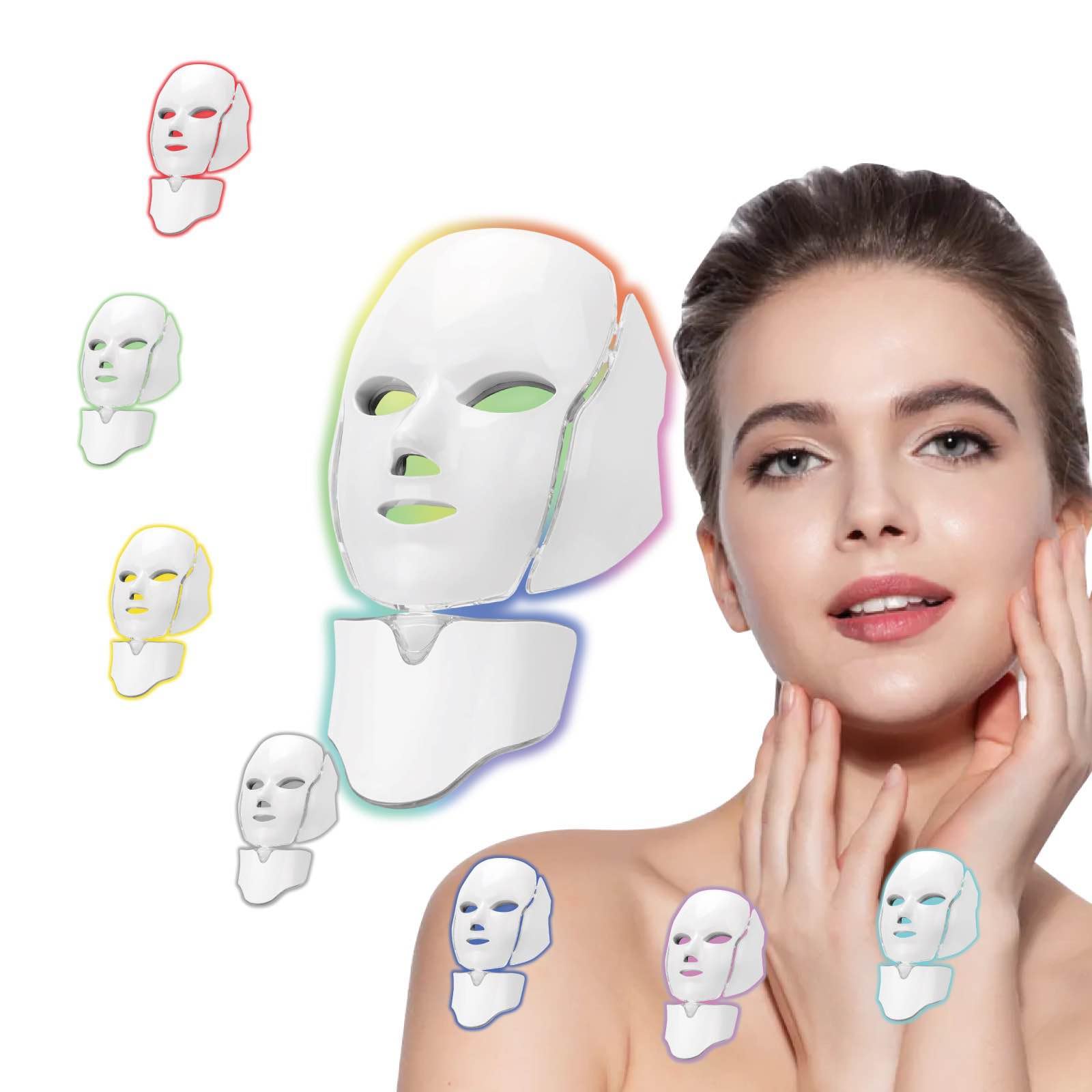 Photo 1 of **INCOMPLETE** Seven-Colors Light, DELOO LED Facial Mask Device for Home Use, Multi-Color Light Mask for Daily Enjoyment
