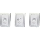 Pofectsty Set of 3 Mini Metal Picture Frame Set 2.5x3.5 Inch, Silver Small Picture Frame with Picture Storage Behind, 2 1/2x3 1/2 Inch Small Picture frame (Silver, Rectangle)