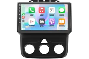 J JUNSUN 2G+64G Car Stereo Radio for Dodge Ram 1500 2500 3500 (2013-2019),Junsun 9 inch 1280x720P IPS HD Touchscreen Wireless Carplay Andriod Auto 5G WiFi BT 5.0 Upgrade GPS SWC DSP Rearview AM FM Manual AC