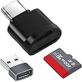TF Card Reader, Micro SD Card Reader, Type C TF Memory Card Reader Adapter with USB C to USB Adapter Compatible with Laptops,