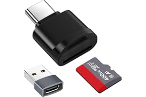 TF Card Reader, Micro SD Card Reader, Type C TF Memory Card Reader Adapter with USB C to USB Adapter Compatible with Laptops,