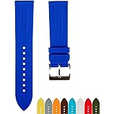 Strapseeker Zac Premium FKM Rubber Watch Band - Quick-Release Vulcanised Fluoro Rubber Watch Straps -20mm-22mm- Compatible with Tudor, Omega, Rolex, Smart Watches- Replacement Watch Bands for Men & Women