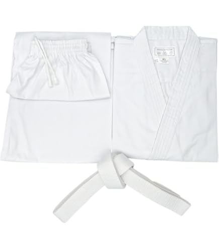 Tenue De Karaté Playwell Pour Débutants - Blanc Taille 4 (170cm) - Kimono 100% Coton Avec Ceinture