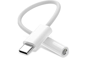 KISECCBE USB Type C to 3.5mm Headphone Jack Adapter for iPhone 15 Pro Max/Pro/Plus, iPad Headphone Adapter USB C to Aux Audio Dongle Cable Cord for Samsung Galaxy, Pixel - White