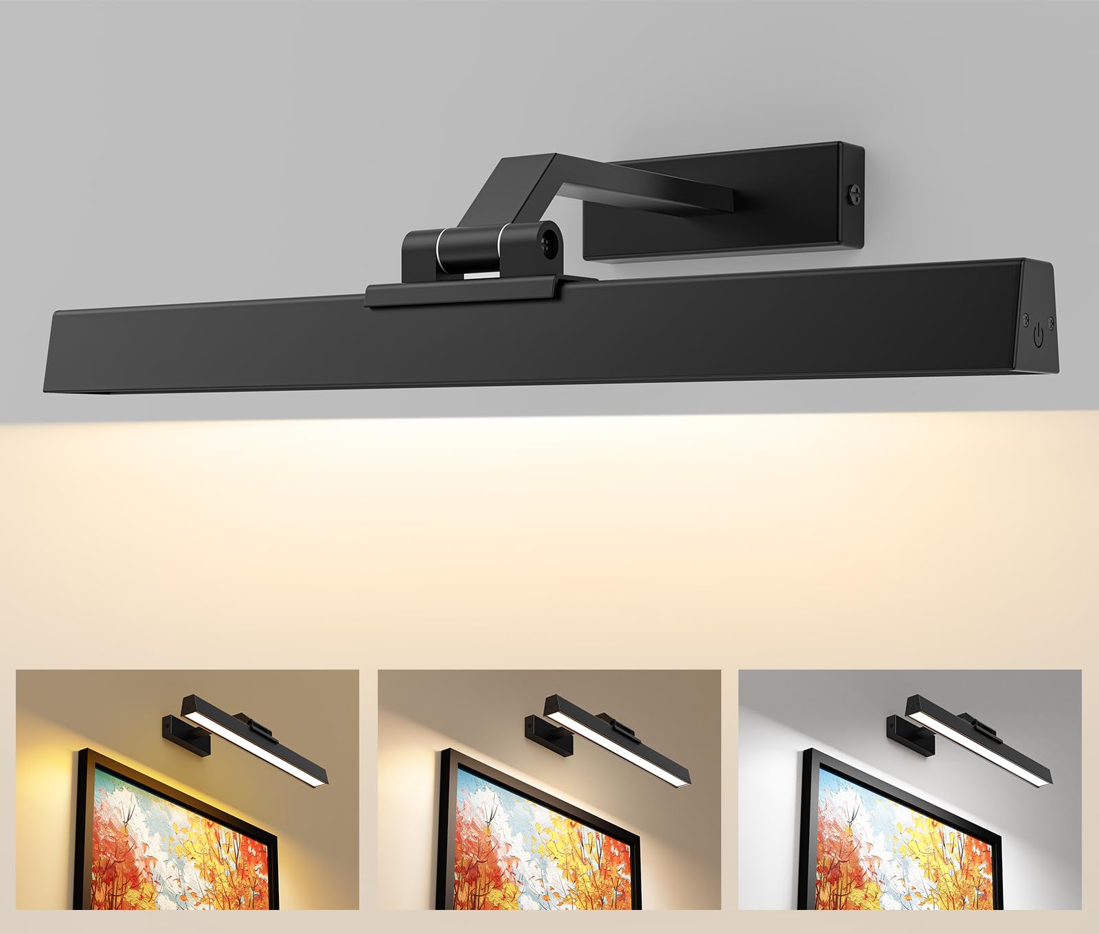 Photo 1 of Afyuol Picture Lights Wall Light 16in CCT Gallery Light | Battery Operated, Timer, Remote Control, Adjustable Brightness, Long Lasting, for Wall, for Paintings, for Living Room, Art, Dartboard, Decor