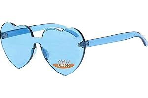 OLINOWL OLIN Heart Thick Oversized Rimless Sunglasses One Piece Eyewear Colored Sunglasses for Women