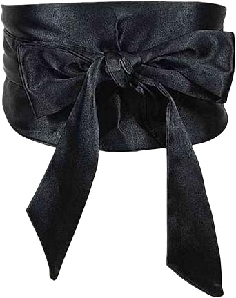 black satin ribbon belt