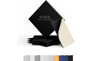 Berlai 8 Pack Acoustic Panels Self Adhesive Sound Proof Foam Panels, 12x12x0.4" High Density Sound Absorbing Panels, Square Acoustic Tiles for Recording Studio Home Theater Office Room(Black)