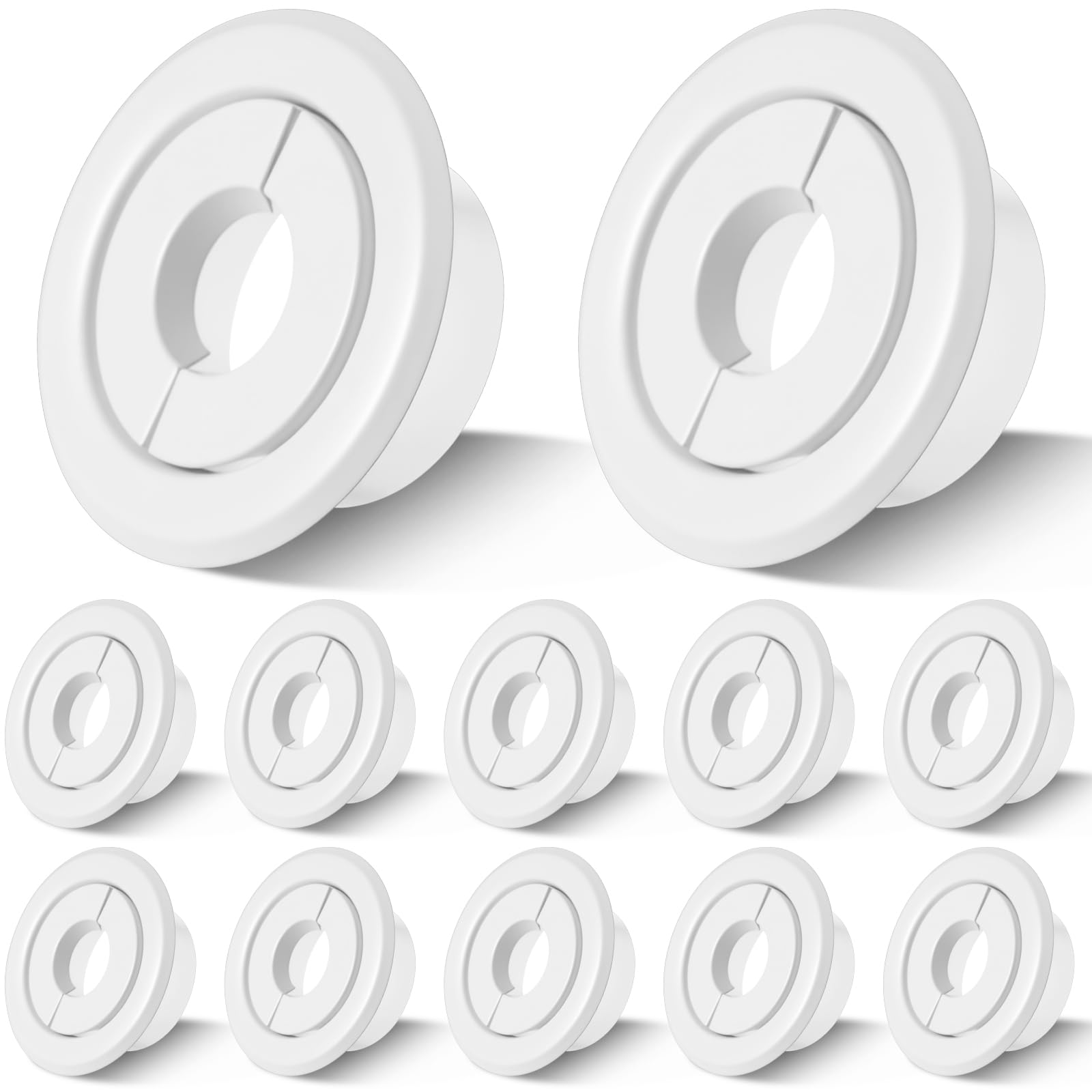 Photo 1 of Shimeyao 12 Pcs Retrofit Recessed Fire Sprinkler Escutcheon 1/2" IPS Split 3 Piece in Depth Adjustment Range up to 3/4" for Fire Sprinkler Trim Ceiling (White)
