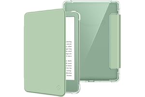 Fintie Slim Case for 6" Kindle (11th Generation-2024/2022 Release), Ultra Clear Soft Flexible Transparent TPU Back Cover Light Shell Auto Wake/Sleep for Kindle 2024/2022 11th Gen, Agave Green
