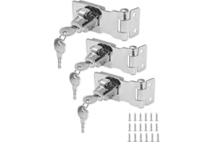 3Pcs Keyed Hasp Locks 2.5 Inch Twist Knob Locking Hasp, Metal Safety Latches Different for Small Doors, Cabinets (Sliver)