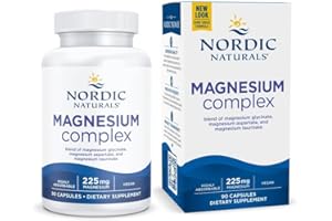 Nordic Naturals Magnesium Complex - 90 Capsules - 225 mg Magnesium - Brain & Heart Health, Mood, Energy, and Muscle Relaxation - Non-GMO, Vegan - 30 Servings