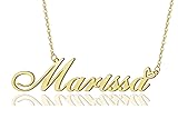 AOLO Marissa Heart Name Necklace 18k Gold Plated