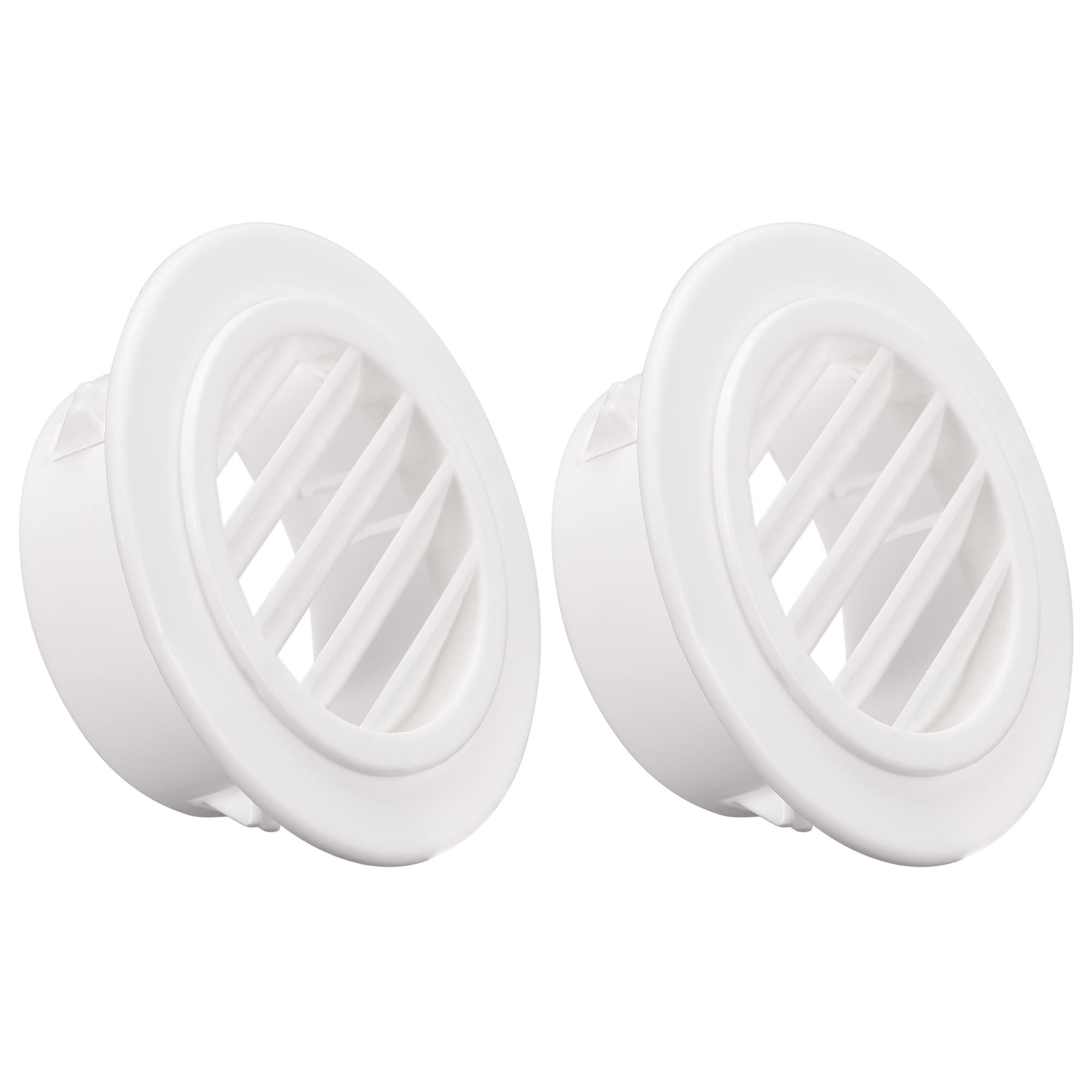 sourcing map Round Vent Cover, PP Plastic Detachable Air Vent Exhaust Louver for 2.8" - 3.2" Diameter Hole 2pcs