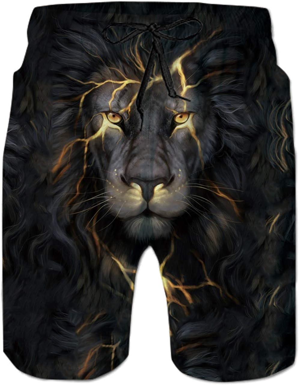 Men's 3D Print Tank Tops Quick Dry Lion Gym Board Short Hawaii Swim Trunks for Summer Beach