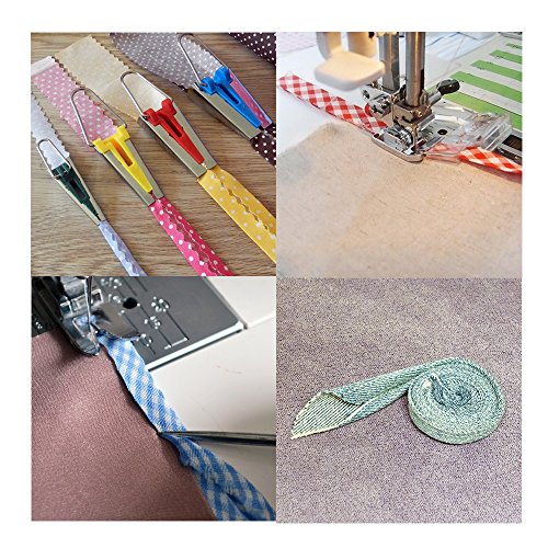 BIGTEDDY - Set of 5 Size Fabric Bias Tape Maker Tools 6mm 9mm 12mm 18mm 25mm Fabric Sewing Quilting Bias Binding Maker