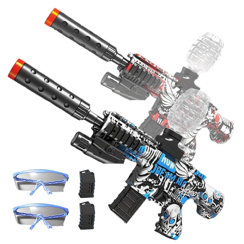 Photo 1 of 2 Pack Gel Ball Blasters, Full Auto Electric Splatter Ball Toy, 10 Rounds Per Seconds, 2 High-Performance Modular Battery, Outdoor Activities Team Game Toy for Age 12+ Year Up (Set No.1)