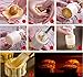 Zicome Round Moon Cake Mold with 6 Stamps, Flowers Design, White
