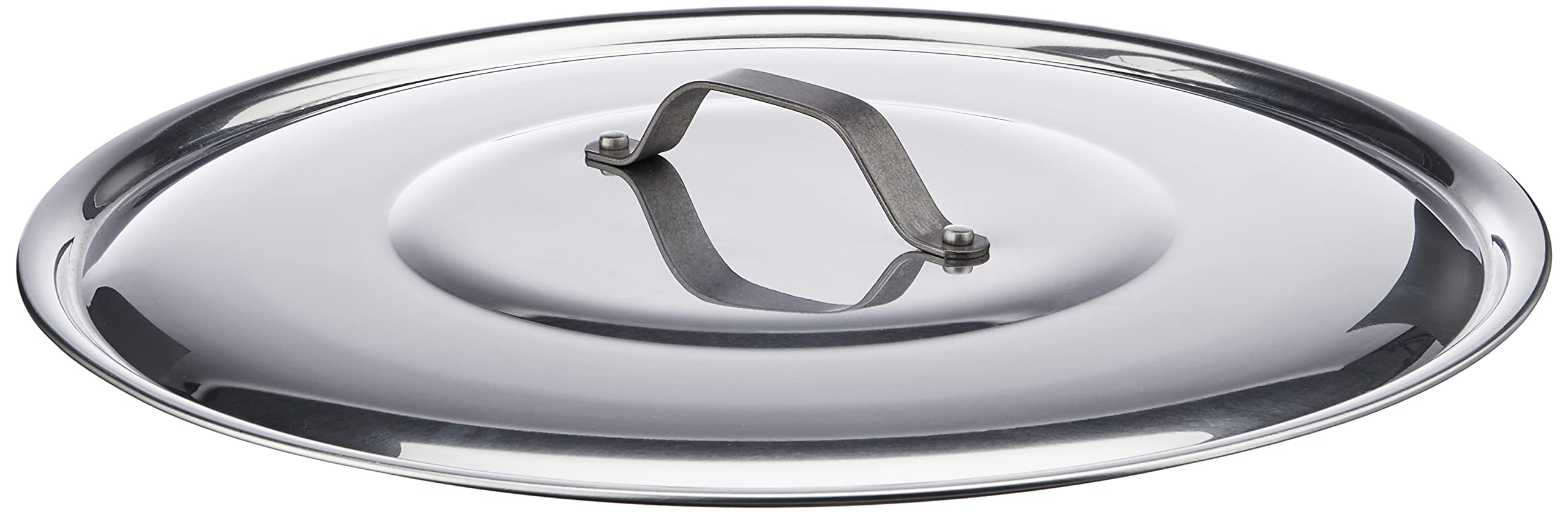 Pentole Agnelli Aluminium Round Lid With Steel Bridge, Diameter 34 Cm.