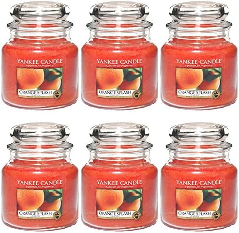 (Pack of 6) Yankee Candle Orange Splash aromatherapy Fragrant designer Scented luxury Medium Jar Candle, 411g