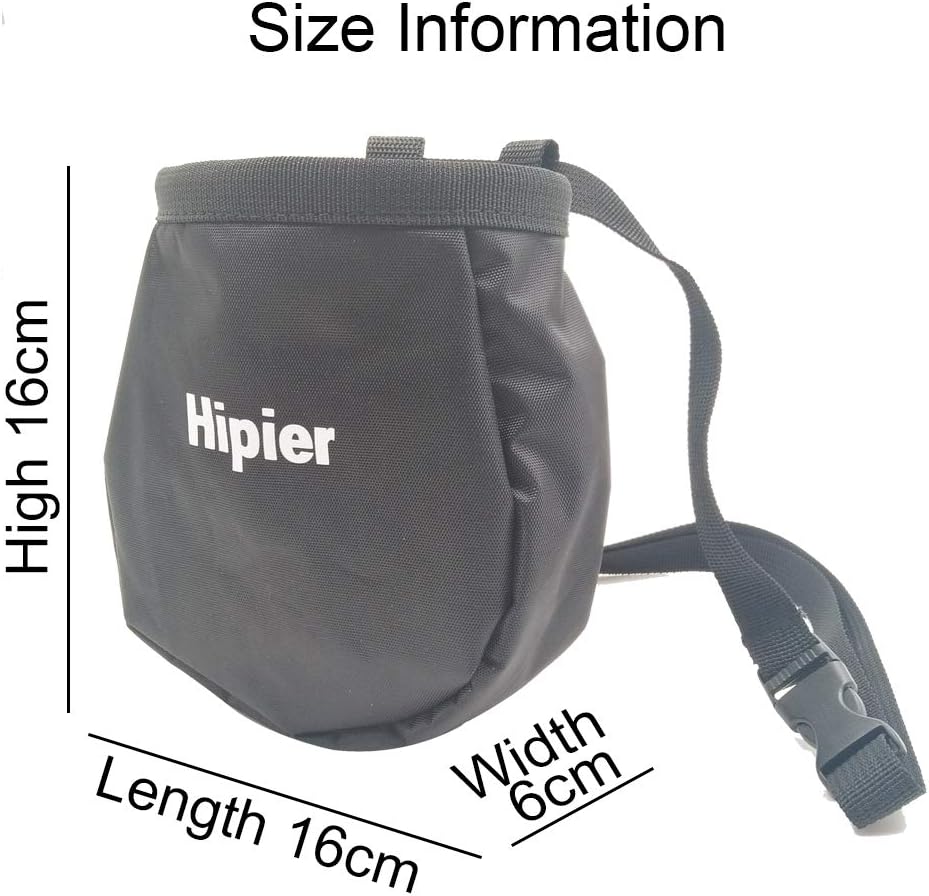 HipierFx Rock Climbing Chalk Bags with Belt Zipper Pocket and Adjustable Strap for Bouldering Weightlifting Powerlifting Gym Workout - Image 3