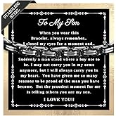 Printed Art Therapy To My Son Bracelet From Mom, Dad, Forever Linked Bracelet, Graduation Gift For Son, Adult Men Gift Ideas for Wedding, Birthday, Christmas, Father's Day