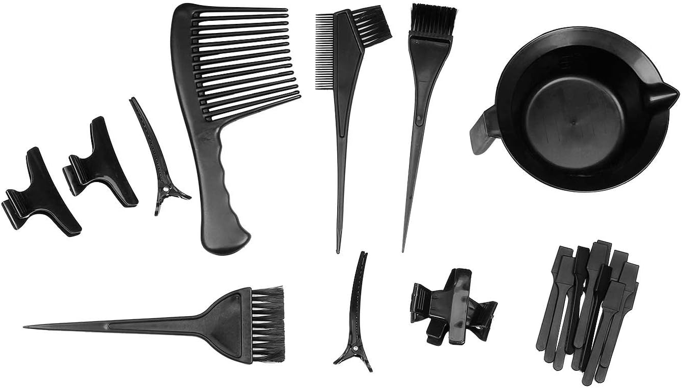 Hair Color Mixing Bowls Dye Hair Brush Salon Hair Coloring Dyeing Kit DIY Hair Coloring Highlights Brush Combs Dye Mixing Bowl Tint Highlighting Tool for Hair Stylist Hair Salon 23PCS Set: Kitchen & Dining