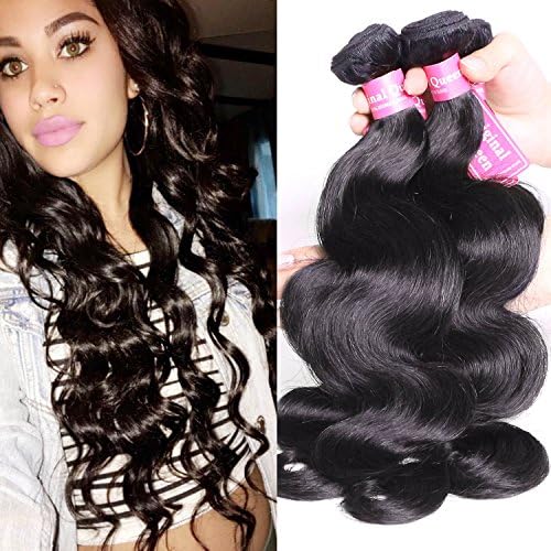 Original Queen Body Wave Hair 3 Bundles Weaves Brazilian Virgin Human Hair Extensions Natural Black Color 8 8 8inches