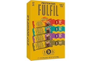 FULFIL Protein Snack Bars, Best Sellers Variety Pack, Gluten Free with 15g Protein, Pantry Staples, 12 Count