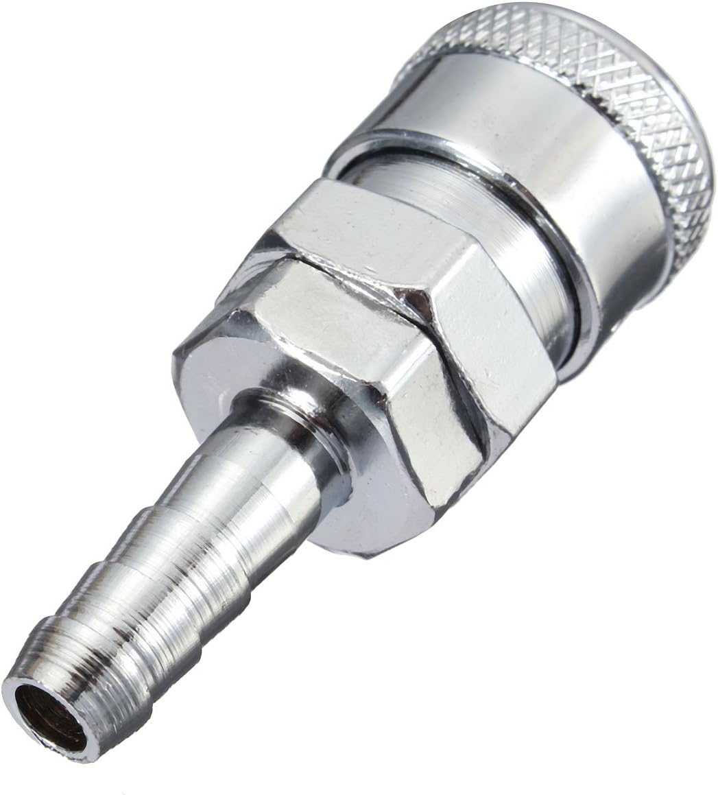 GOZAR Male Female 8mm Pneumatic Lines Metal Nozzle Quick Release Connector SH20+PH20, Silver, 8 mm - Image 4