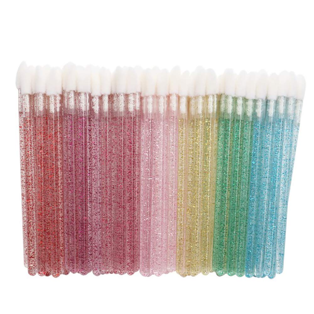 RONRONS 250 Pieces Disposable Lip Makeup Brushes, Portable Crystal Lip Wands lip Swabs Lipstick Applicator Eyelash Extension Beauty Tool Kit