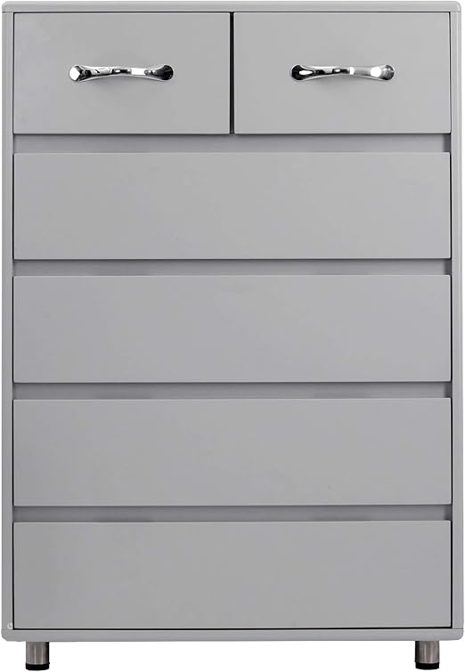 Industrial Style Wood Six Drawer Lateral File Cabinet For Home Office Grey Amazon Ca Home Kitchen