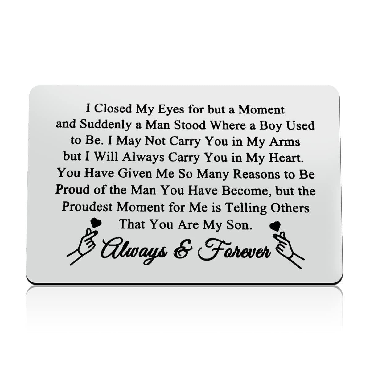Son Gifts from Mum Engraved Wallet Card for Son Graduation Gifts Christmas Birthday Gifts for Son Wedding Gifts Valentines Gifts Encouragement Gifts for Son