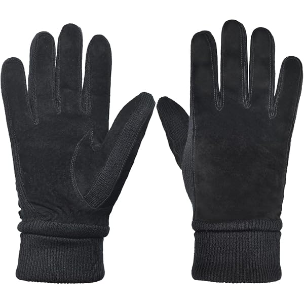 SnugRugs Ladies Suede Gloves With Fleece Lining & Stitch Detail – Wrist Length
