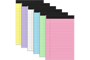 6 Pack Legal Pads Notepad 5 x 8 Inch Note Pads with 30 Sheets Narrow Ruled Lined Scratch Memo Writing Pads for School Office 