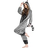 OLAOLA Adult Onesie, Flannel Unisex Animal Pajamas, Plush One Piece Sleepwear Cosplay Party Costume