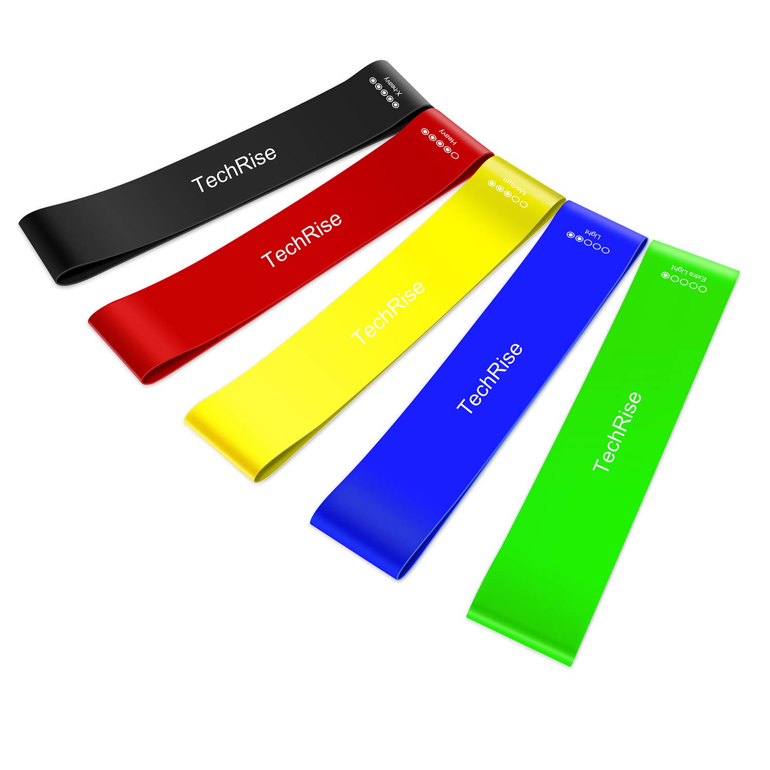 TechRise Exercise Bands, Resistance Loop Bands, Set of 5 Natural Latex