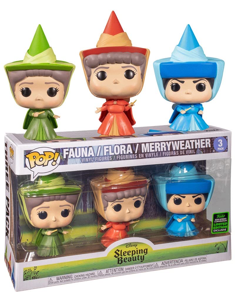 Funko Pop! 45934 Fauna / Flora / Merryweather Sleeping Beauty (Fairy Godmother 3-Pack) [Spring Convention]