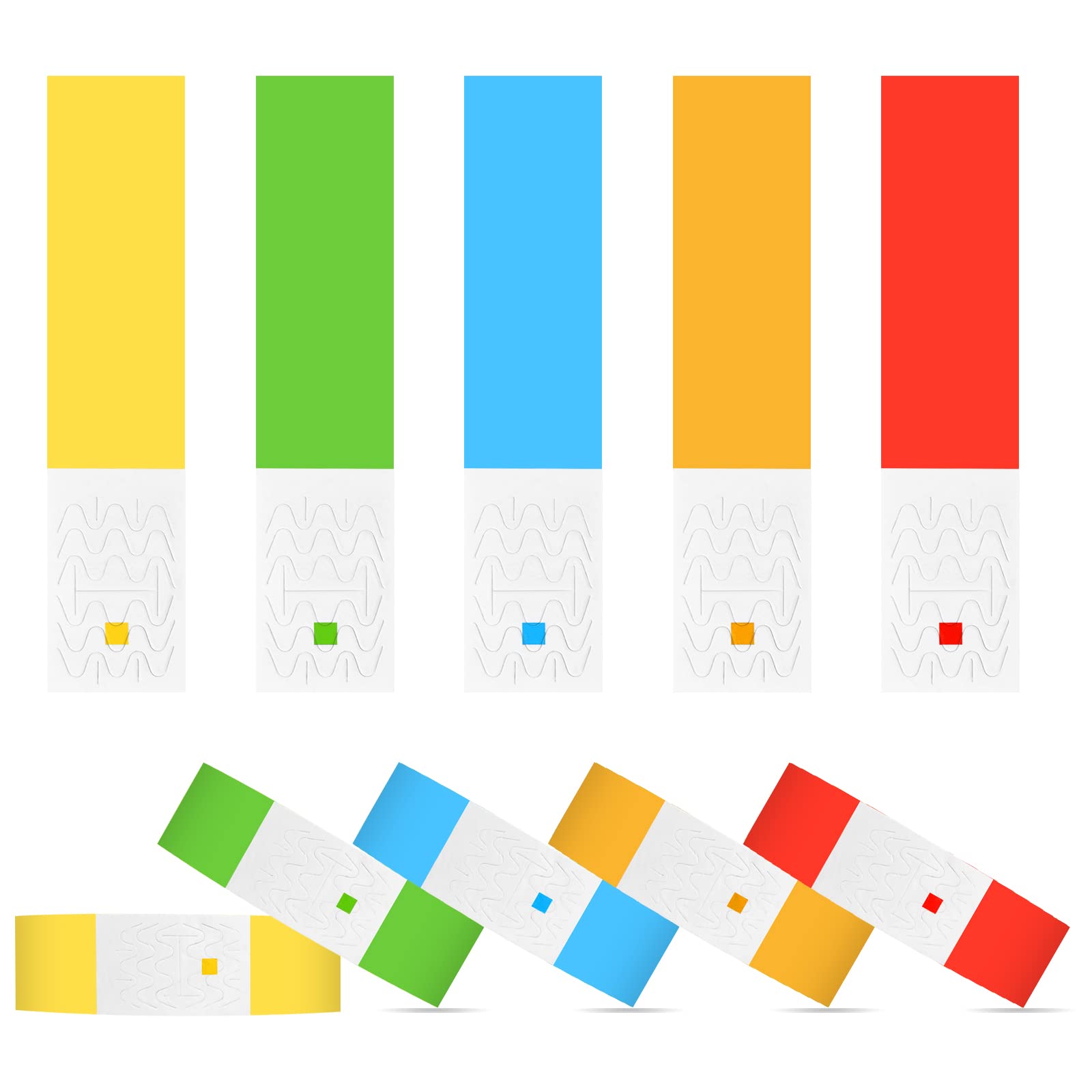 Wristbands 3/4" Wrist Bands Multicolor Pack of 500 Paper Bracelets Wristbands Festival Wristbands Colored Wristband Waterproof Wristbands for Events Concert Waterparks