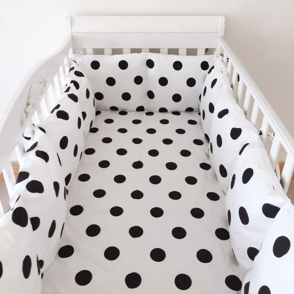 Rart 4 Piece Breathable Crib Bumper,All Round Collision Resistant Bumper Thicken Crib Rails Four Seasons Unisex Cradle Decor Crib Bedding Safety Protector-K 120x60cm(47x24inch)