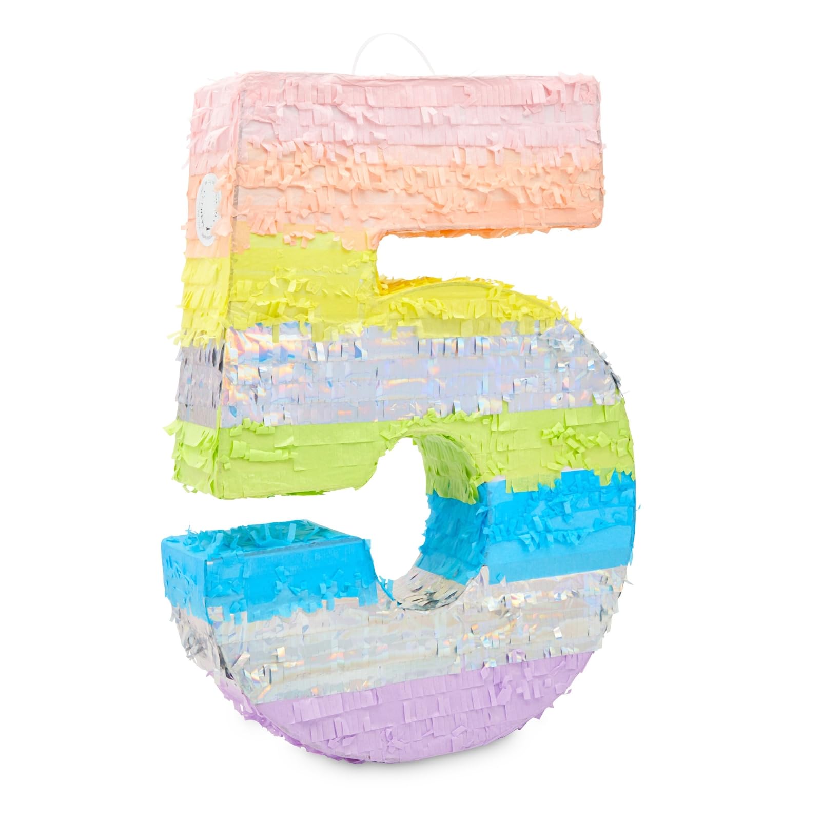 Photo 1 of 5 Pinata - Large Number 5 Pinata, Pastel Rainbow, 5th Birthday Decorations for Girls (14.7 x 4 x 21 inches)