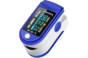 Winmist Two-Toned Athletic and Aviation Pulse Oximeter SpO2 and PR Value Waveform Blood Oxygen Neck/Pulse Oximeter Fingertip/Wrist/Fingertips (Sky blue)