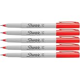 Sharpie Red, Ultra Fine Point Tip, Permanent Markers, 5-Count