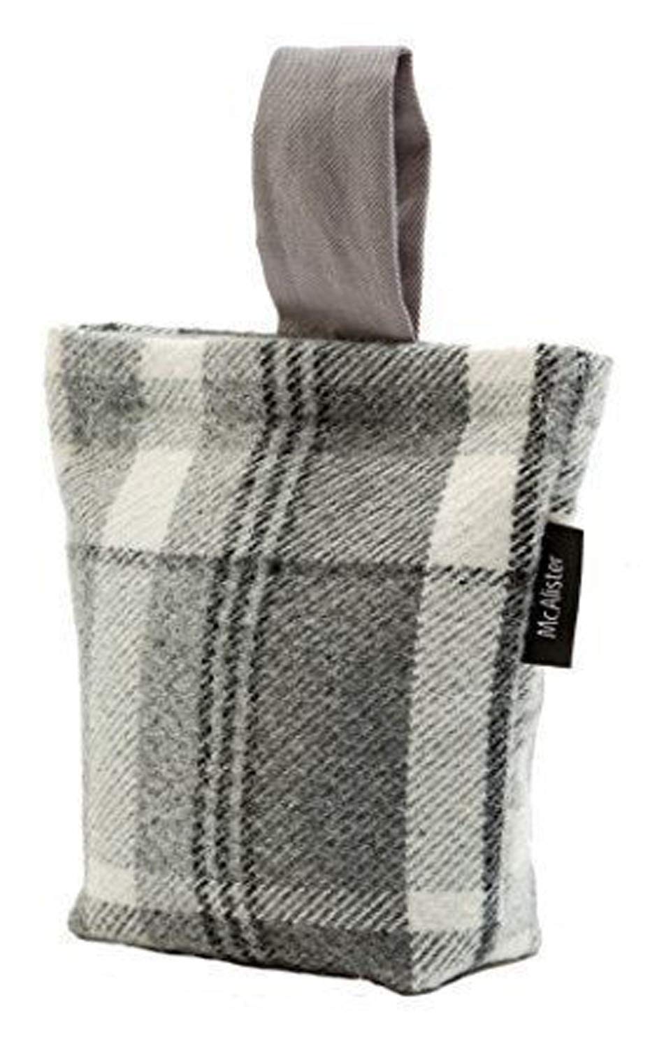 McAlister Textiles Heritage Charcoal Grey Unfilled Fabric Door Stop,Tartan Plaid Patterned Decorative Doorstopper Novelty Gift Home Accessory 21x17cm (8x6.5 Inches)