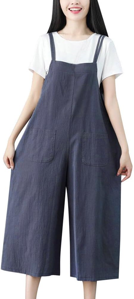 ADESHOP Women Yoga Pants, Women Wide Leg Pants Dungarees Casual Jumpsuits Pocket Sling Trousers Rompers