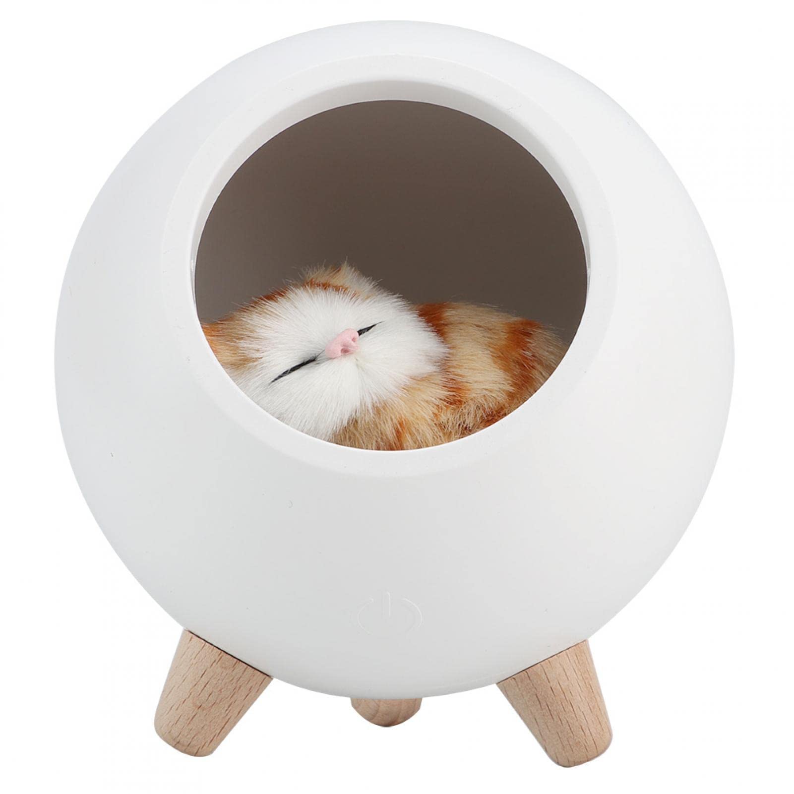 Greensen Cute Cat Night Light for Kids & Adults, Bedroom Light Bedside LED Lamp Sleeping Night Light USB Charging, Little Pet House for Christmas Birthday for Girlfriend, with Dimming Control(White)